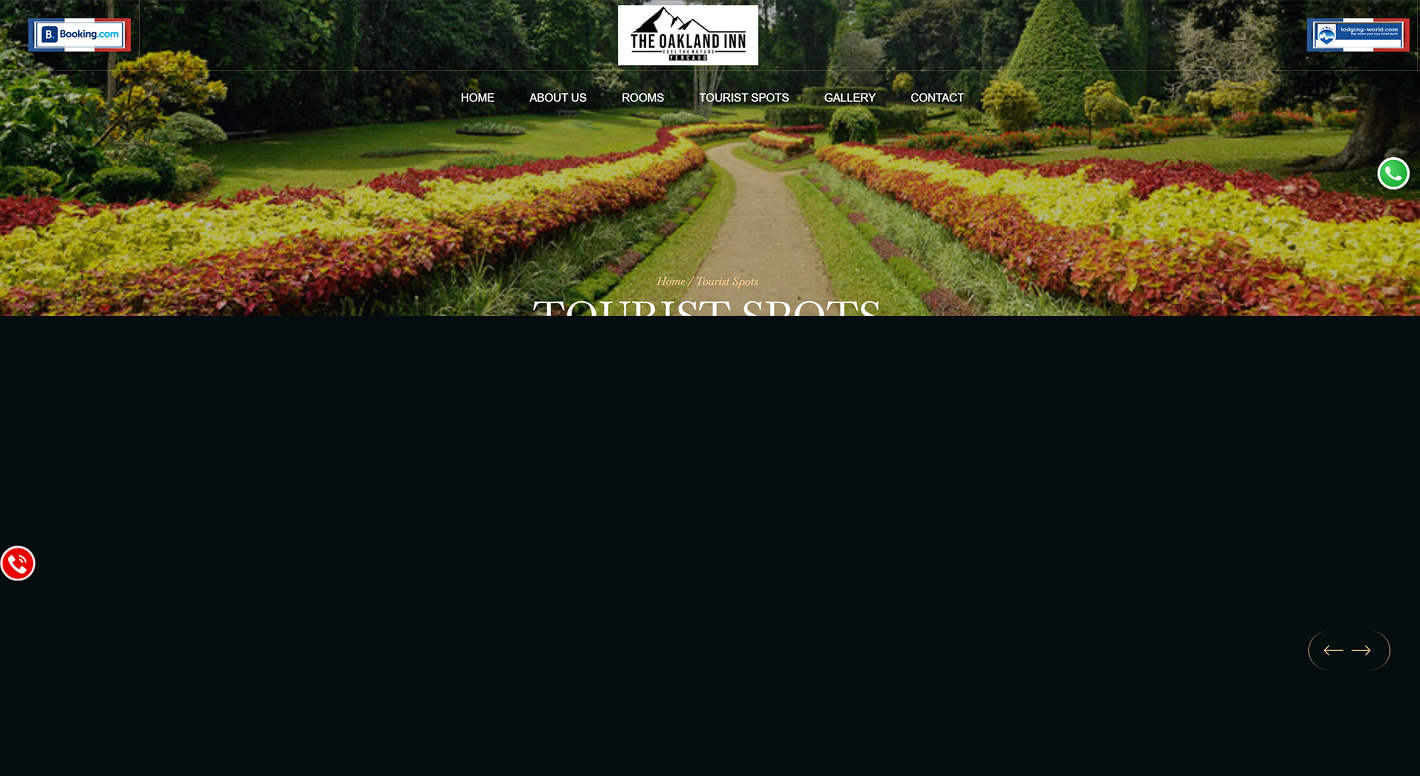 The Oakland Inn website screenshot